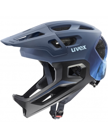Kask rowerowy Uvex React JR full face Dusk Blue Mat (odpinana garda)
