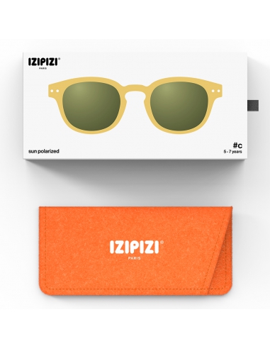 Okulary przeciwsłoneczne dla dzieci IZIPIZI KIDS #C Yellow Honey Polarized/Green Lens