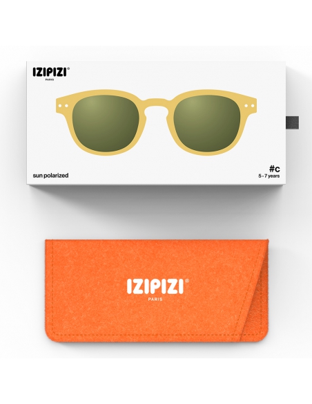 Okulary przeciwsłoneczne dla dzieci IZIPIZI KIDS #C Yellow Honey Polarized/Green Lens
