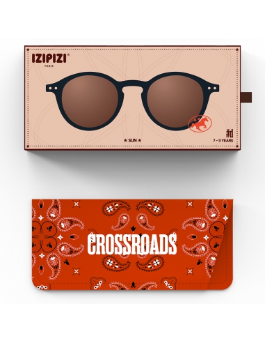 Okulary przeciwsłoneczne dla dzieci IZIPIZI JUNIOR ♯D Crossroads Black Road/Brown Lens