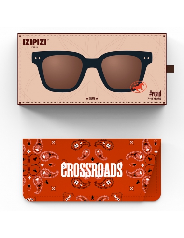 Okulary przeciwsłoneczne dla dzieci IZIPIZI JUNIOR ♯ROAD Black Road/Brown Lens