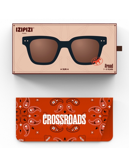 Okulary przeciwsłoneczne dla dzieci IZIPIZI JUNIOR ♯ROAD Black Road/Brown Lens