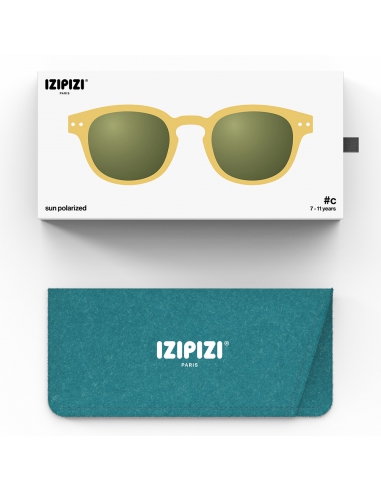 Okulary przeciwsłoneczne dla dzieci IZIPIZI JUNIOR #C Yellow Honey Polarized/Green Lens