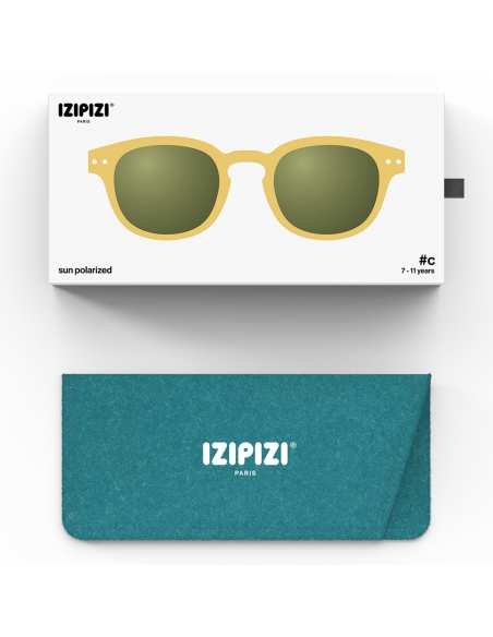 Okulary przeciwsłoneczne dla dzieci IZIPIZI JUNIOR #C Yellow Honey Polarized/Green Lens