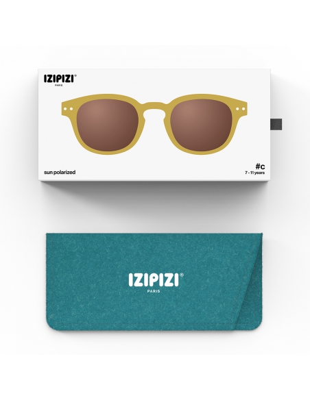 Okulary przeciwsłoneczne dla dzieci IZIPIZI JUNIOR #C Golden Green Polarized/Brown Lens