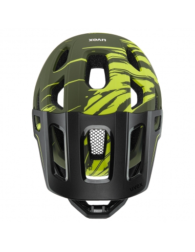 Kask rowerowy full face Uvex React JR Dark Olive Mat (odpinana garda)