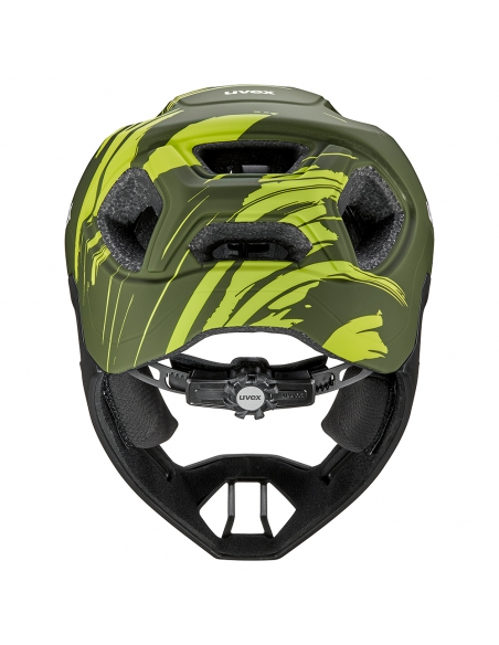 Kask rowerowy full face Uvex React JR Dark Olive Mat (odpinana garda)