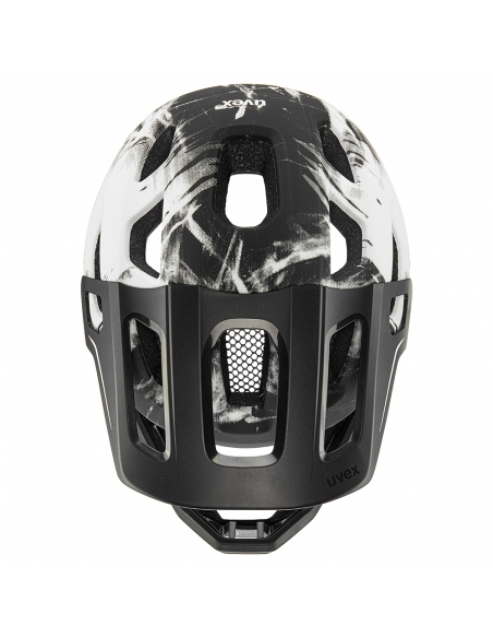 Kask rowerowy full face Uvex React JR Black-White Mat (odpinana garda)