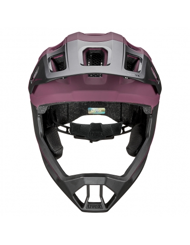 Kask rowerowy full face Uvex React JR Cranberry Mat (odpinana garda)