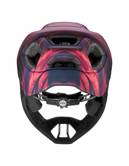 Kask rowerowy full face Uvex React JR Cranberry Mat (odpinana garda)