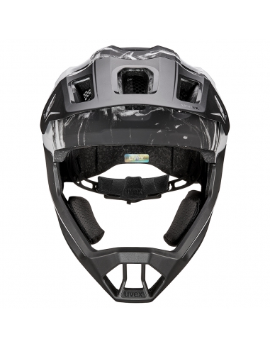 Kask rowerowy full face Uvex React JR Black-White Mat (odpinana garda)