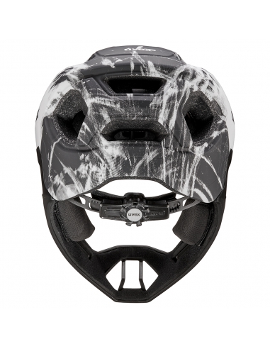 Kask rowerowy full face Uvex React JR Black-White Mat (odpinana garda)