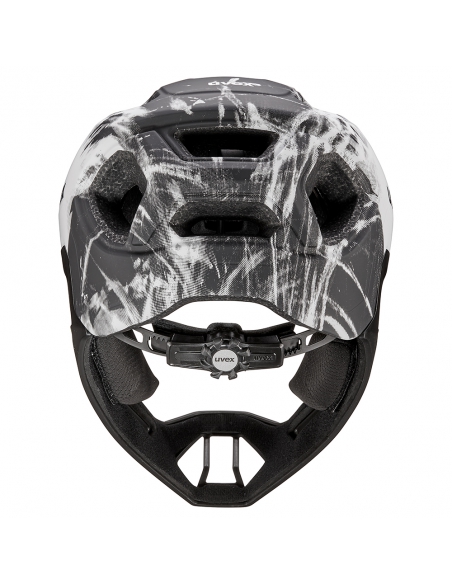 Kask rowerowy full face Uvex React JR Black-White Mat (odpinana garda)
