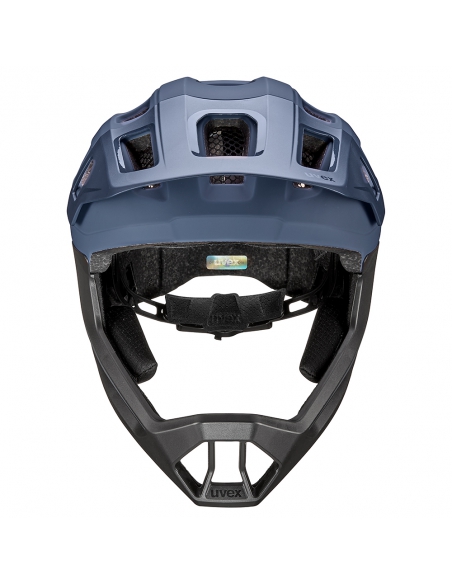 Kask rowerowy full face Uvex React JR Dusk Blue Mat (odpinana garda)