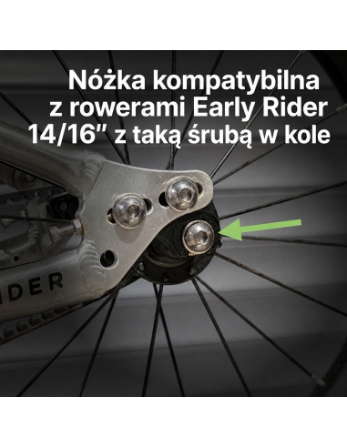 Podpórka-nóżka do rowerów Early Rider Belter Seeker 14 i 16" (montowana przy osi tylnego koła)