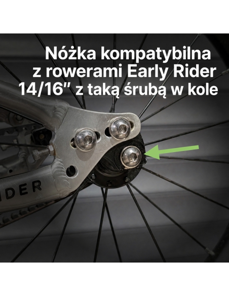 Podpórka-nóżka do rowerów Early Rider Belter Seeker 14 i 16" (montowana przy osi tylnego koła)