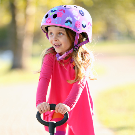 Kask Micro kwiatki, floral dot, fioletowy