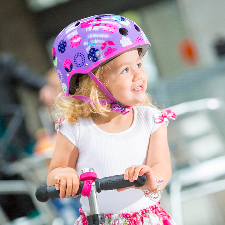 Kask Micro kwiatki, floral dot, fioletowy