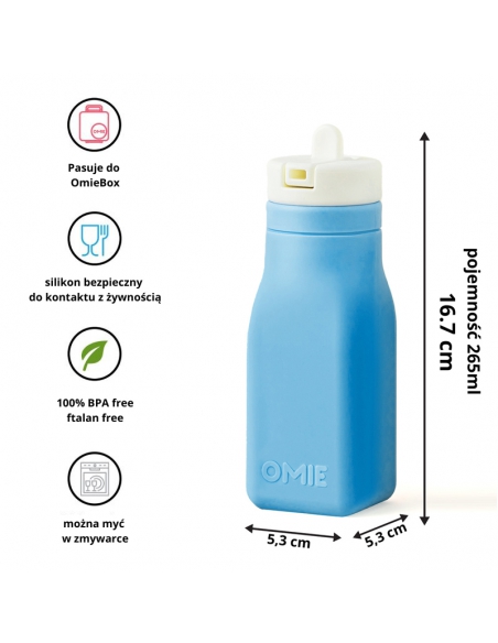 Silikonowy bidon dla dzieci OmieBottle 250 ml Blue