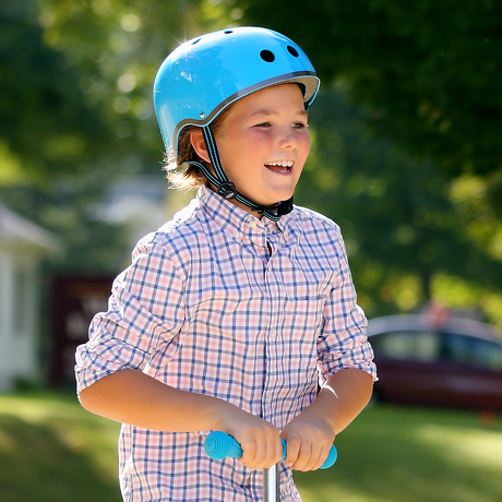 Kask Micro neonowy niebieski