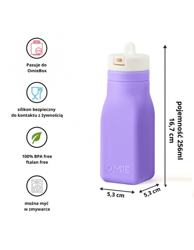 Silikonowy bidon dla dzieci OmieBottle 250 ml Lilac