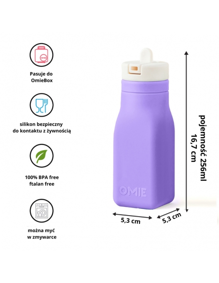 Silikonowy bidon dla dzieci OmieBottle 250 ml Lilac