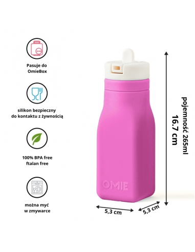 Silikonowy bidon dla dzieci OmieBottle 250 ml Pink