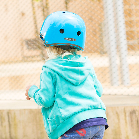 Kask Micro neonowy niebieski