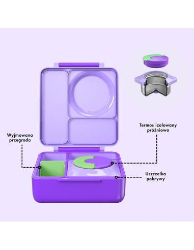 Lunchbox z termosem na jedzenie Omie OMIEBOX Lilac Purple