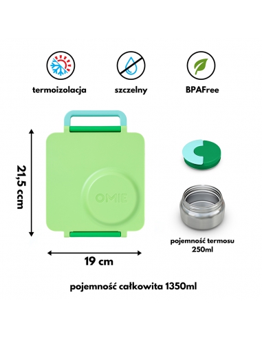 Lunchbox z termosem na jedzenie Omie OMIEBOX Apple Green