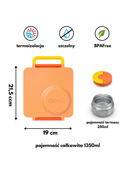 Lunchbox z termosem na jedzenie Omie OMIEBOX Poppy Orange