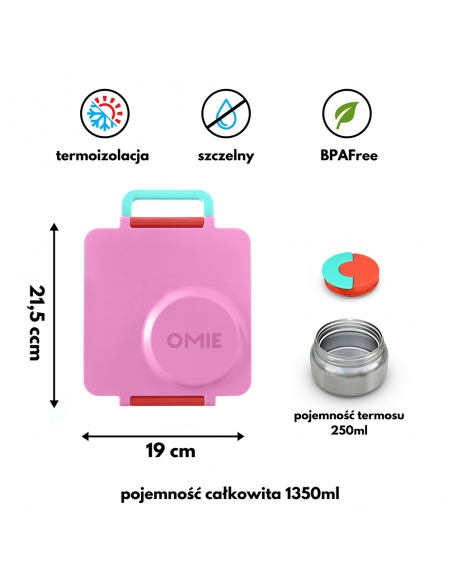 Lunchbox z termosem na jedzenie Omie OMIEBOX Pink Berry
