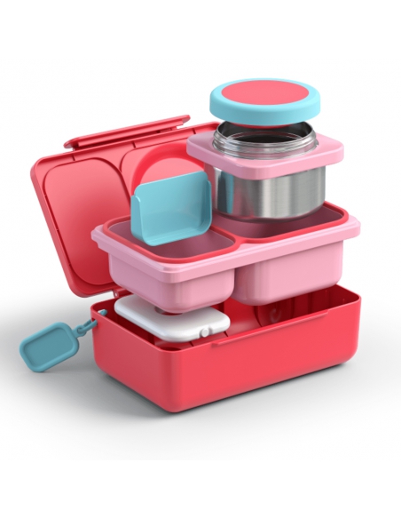 Lunchbox z termosem na jedzenie i wkładem chłodzącym Omie OMIEBOX UP Cherry Pink