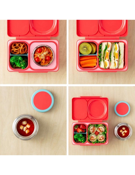 Lunchbox z termosem na jedzenie i wkładem chłodzącym Omie OMIEBOX UP Cherry Pink