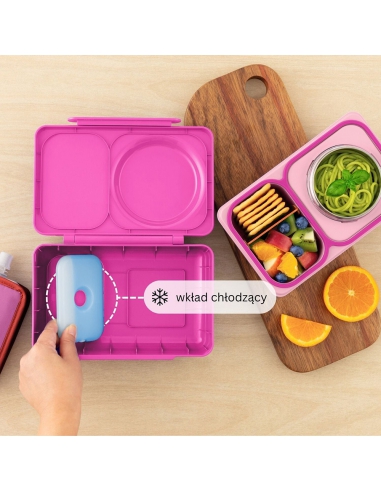 Lunchbox z termosem na jedzenie i wkładem chłodzącym Omie OMIEBOX UP Pop Pink