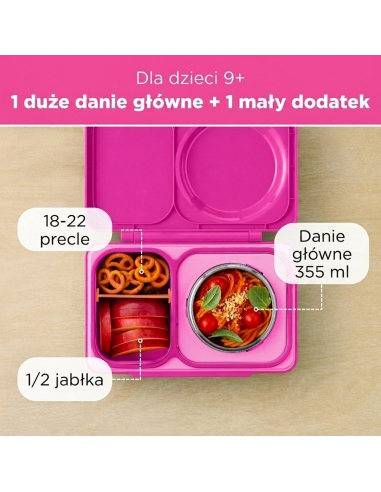 Lunchbox z termosem na jedzenie i wkładem chłodzącym Omie OMIEBOX UP Pop Pink