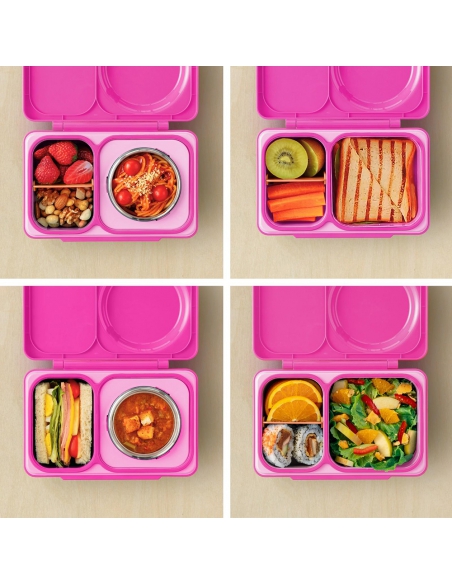 Lunchbox z termosem na jedzenie i wkładem chłodzącym Omie OMIEBOX UP Pop Pink