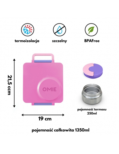 Lunchbox z termosem na jedzenie Omie OMIEBOX Unicorn Pink