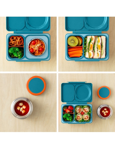 Lunchbox z termosem na jedzenie i wkładem chłodzącym Omie OMIEBOX UP Teal Green