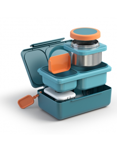 Lunchbox z termosem na jedzenie i wkładem chłodzącym Omie OMIEBOX UP Teal Green
