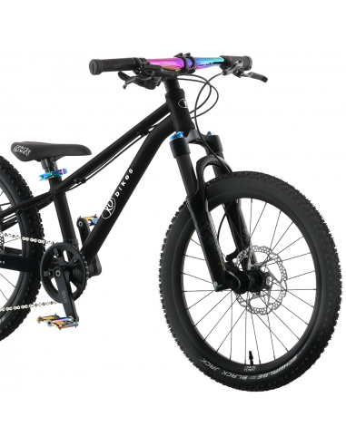 Rower dziecięcy KUbikes 20S DISC Black/Laser-Rainbow- czarny ze tęczowymi akcentami