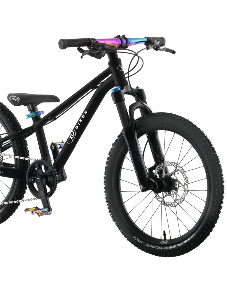 Rower dziecięcy KUbikes 20S DISC Black/Laser-Rainbow- czarny ze tęczowymi akcentami