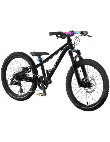 Rower dziecięcy KUbikes 20S DISC Black/Laser-Rainbow - czarny ze tęczowymi akcentami