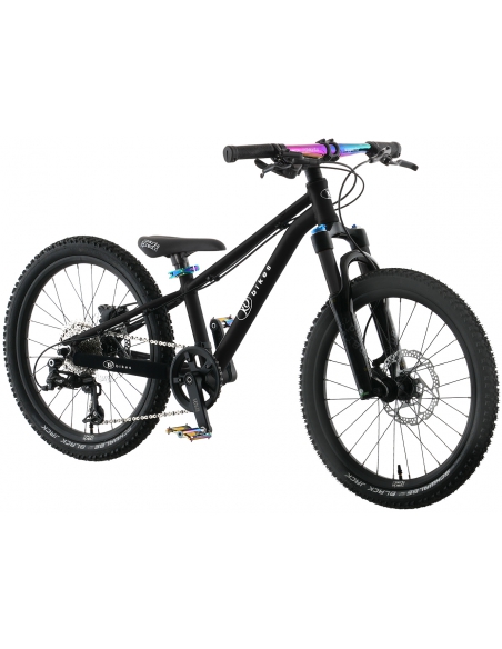 Rower dziecięcy KUbikes 20S DISC Black/Laser-Rainbow - czarny ze tęczowymi akcentami