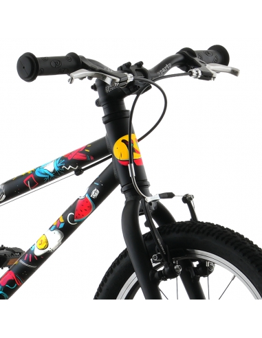 Rower dziecięcy Kubikes 16L AUTO Black/Comic - czarny z naklejkami komiksowymi (automatyczna przerzutka)