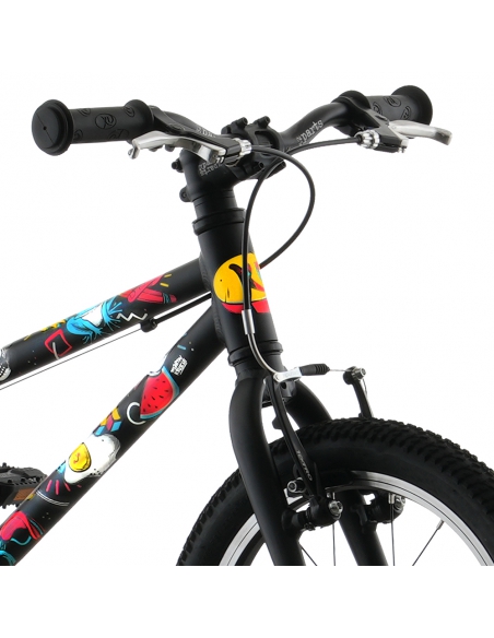 Rower dziecięcy Kubikes 16L AUTO Black/Comic - czarny z naklejkami komiksowymi (automatyczna przerzutka)