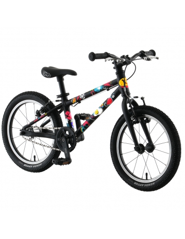 Rower dziecięcy Kubikes 16L AUTO Black/Comic - czarny z naklejkami komiksowymi (automatyczna przerzutka)