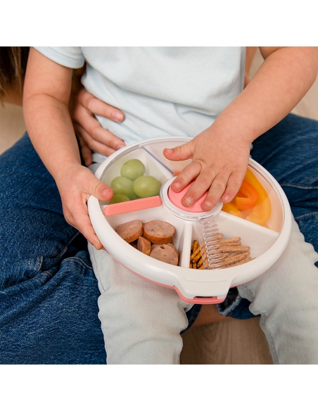 Large Snack Spinner duży pojemnik na przekąski GoBe Coral Pink
