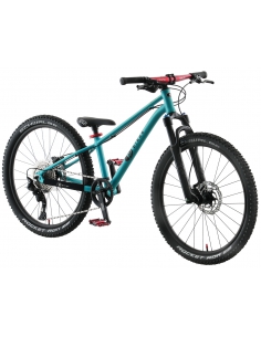 Rower dziecięcy KUbikes 24S DISC Turquoise/Laser-Red - turkusowy z czerwonymi akcentami