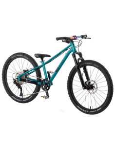 Rower dziecięcy KUbikes 24S DISC Turquoise/Laser-Rainbow - turkusowy z tęczowymi akcentami